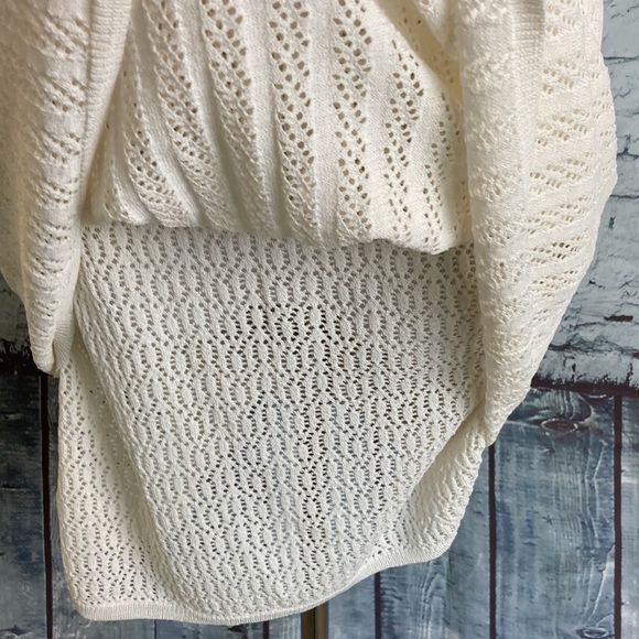 A.L.C. Soft Knit Open Knit Dress Cream White Sz S Designer Bride Bridal Vacation - Picture 6 of 16